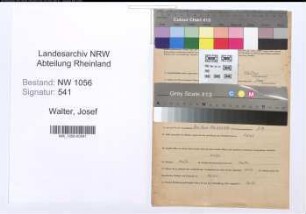 Entnazifizierung Josef Walter , geb. 08.08.1892 (Kraftfahrer)