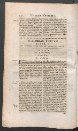 Liber II. De Piscibus, qui in mari et fluminibus degunt.