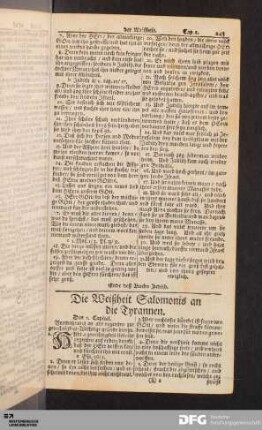 Die Weißheit Salomonis an die Thyrannen.