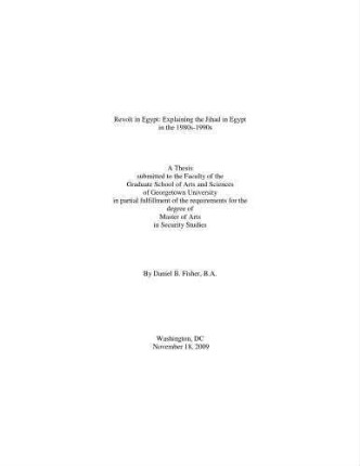 Revolt in Egypt : explaining the Jihad in Egypt in the 1980s-1990s