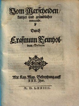 Unterricht von dem Compast oder Quadranten, 1