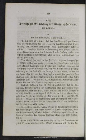 XVII. Beiträge zur Erläuterung der Strafprozeßordnung