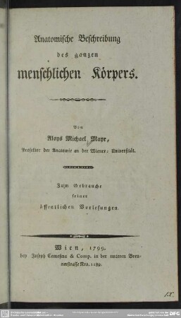Anatomische Beschreibung des ganzen menschlichen Körpers