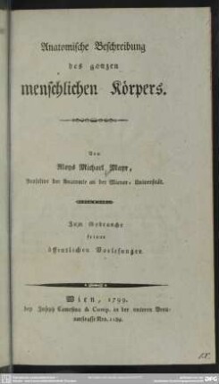 Anatomische Beschreibung des ganzen menschlichen Körpers