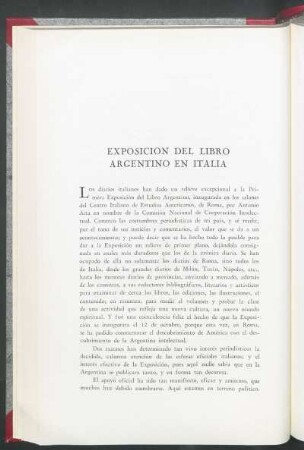 Exposición del libro argentino en Italia