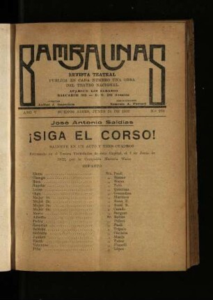 ¡Siga el corso! : sainete en un acto y tres cuadros