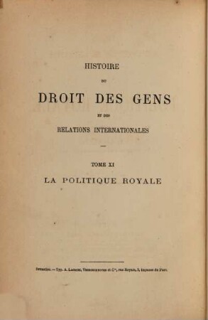 Histoire du droit des gens et des relations internationales, 11