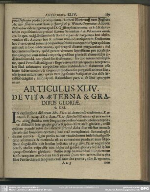 Articulus XLIV. De Vita Aeterna & Gradibus Gloriae