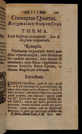 767-780, Conceptus Quartus AEnigmatico-Suspensivus. - Conceptus Quintus Politico-Christianus.