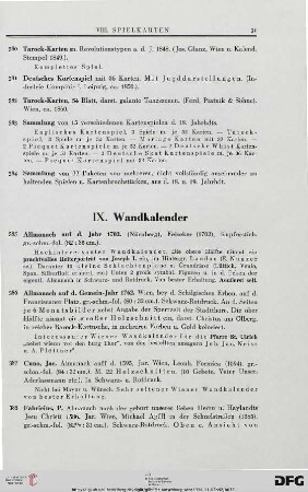 IX. Wandkalender (Nr. 385-394)