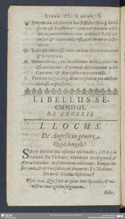 Libellus Secundus. De Angelis