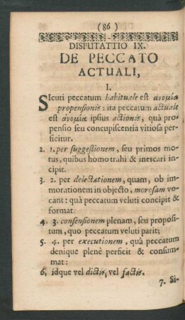 Disputatio IX. De Peccato Actuali.
