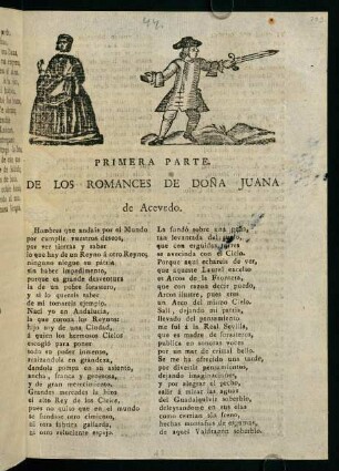 Primera Parte De Los Romances De Doña Juana de Acevedo