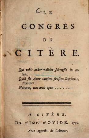 Le Congrès de Citère