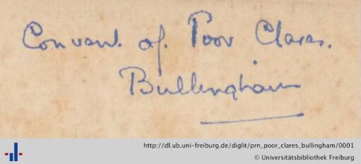 Notiz (Aus: UB Freiburg, NB 9/1285).