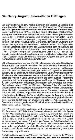 Die Georg-August-Universität zu Göttingen