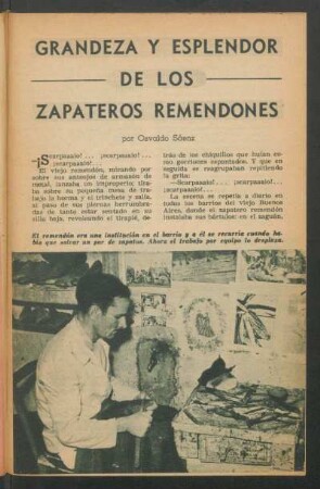 Grandeza y esplendor de los zapateros remendones