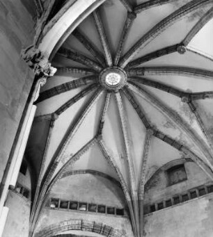 Sterngewölbe im Sala dei Baroni : Neapel. Castel Nuovo. Ostflügel. Sterngewölbe im Sala dei Baroni (1456-1458)
