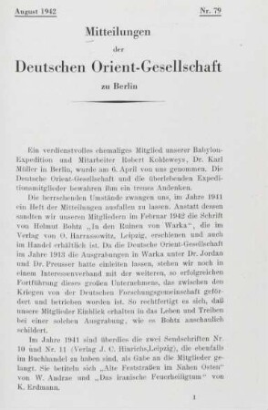 Mitteilungen der Deutschen Orient-Gesellschaft