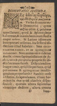 Dissertatio Secunda.