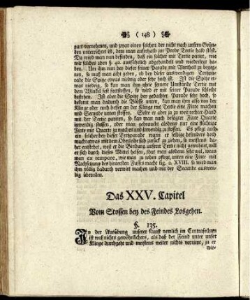 Das XXV. Capitel Vom Stossen bey des Feindes Losgehen.
