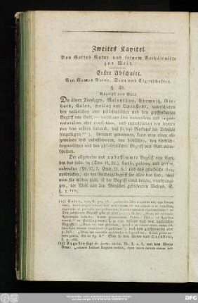 Erster Abschnitt. Von Gottes Natur, Seyn und Eigenschaften.