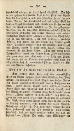 Von der Heimath des fremden Kindes