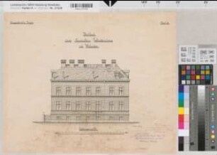 Münster (Münster) Neubau eines Chemischen Laboratoriums Blatt 6 Seitenansicht 1878 1 : 100 43 x 52 Zeichnung Staatshochbauamt Münster