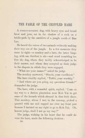 The fable of the crippled hare