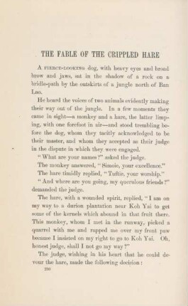 The fable of the crippled hare
