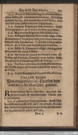 Das LVII. Capitel. Von einigen Special-Charten von America, die Neue Welt genannt