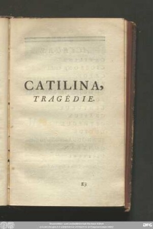 Catilina, Tragédie.