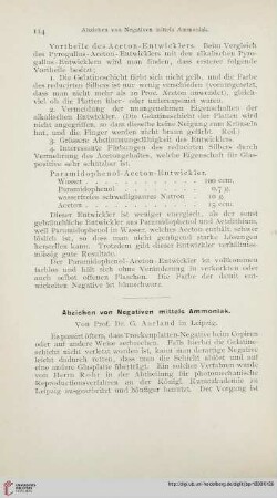 Abziehen von Negativen mittels Ammoniak