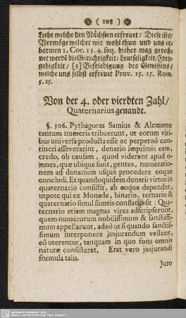 Von der 4. oder vierdten Zahl, Quaternarius genandt