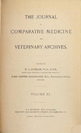 The Journal of comparative medicine and veterinary archives. 11. 1890