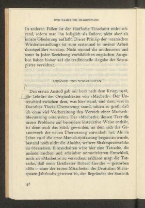 Anfänge und Vorarbeiten