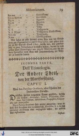 II. Theil. Von der Etymologie oder Wortforschung.