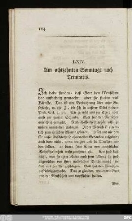 LXIV. Am achtzehnten Sonntage nach Trinitatis.