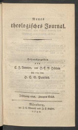 [Eilfter Band.] Jahrgang 1798. Zweytes Stück