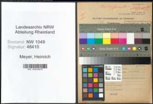 Entnazifizierung Heinrich Meyer , geb. 14.09.1896 (Elektriker)