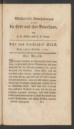 Acht und dreißigstes Stück