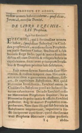 De Libro Ezechielis Prophetae.