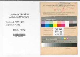 Entnazifizierung Heinz Diehl , geb. 26.08.1914 (Polizist)