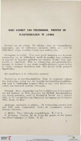 Rijks Kabinet van Teekeningen, Prenten en Pleisterbeelden te Leiden