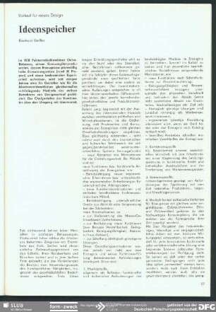 Ideenspeicher : Innovation und Design