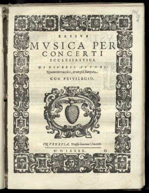 Musica per concerti ecclesiastici, di diversi autori ...