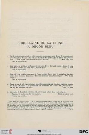 Porcelaine de la chine a décor bleu (Nr. 1-334)