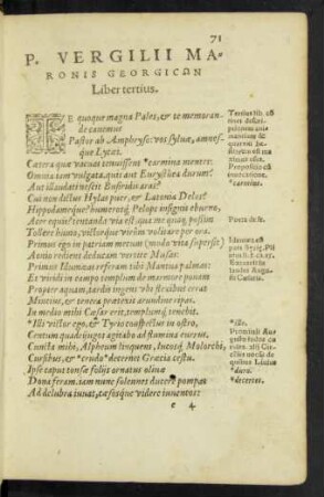 P. Vergilii Maronis Georgicon Liber tertius.
