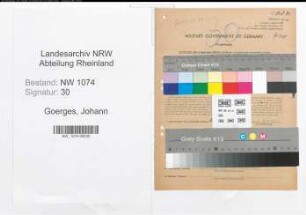 Entnazifizierung Johann Goerges , geb. 13.04.1900 (Ziegeleipaechter)