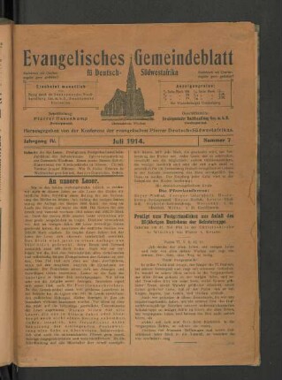 Jahrgang IV. Juli 1914. Nummer 7